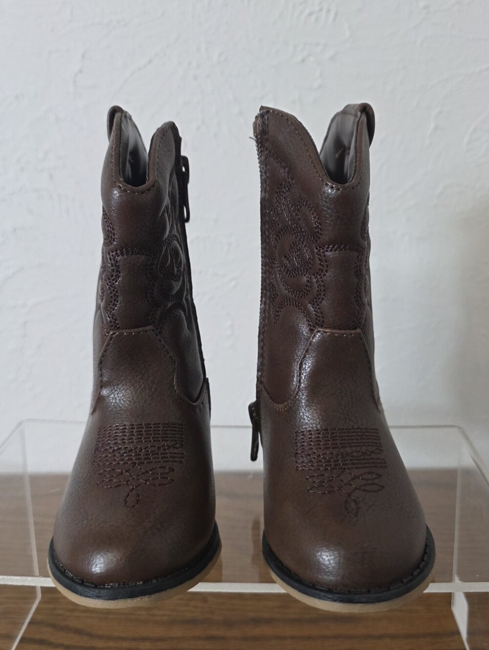 Cat & Jack Brown Cowgirl Western Boots Toddler Size 5 Back Zipper